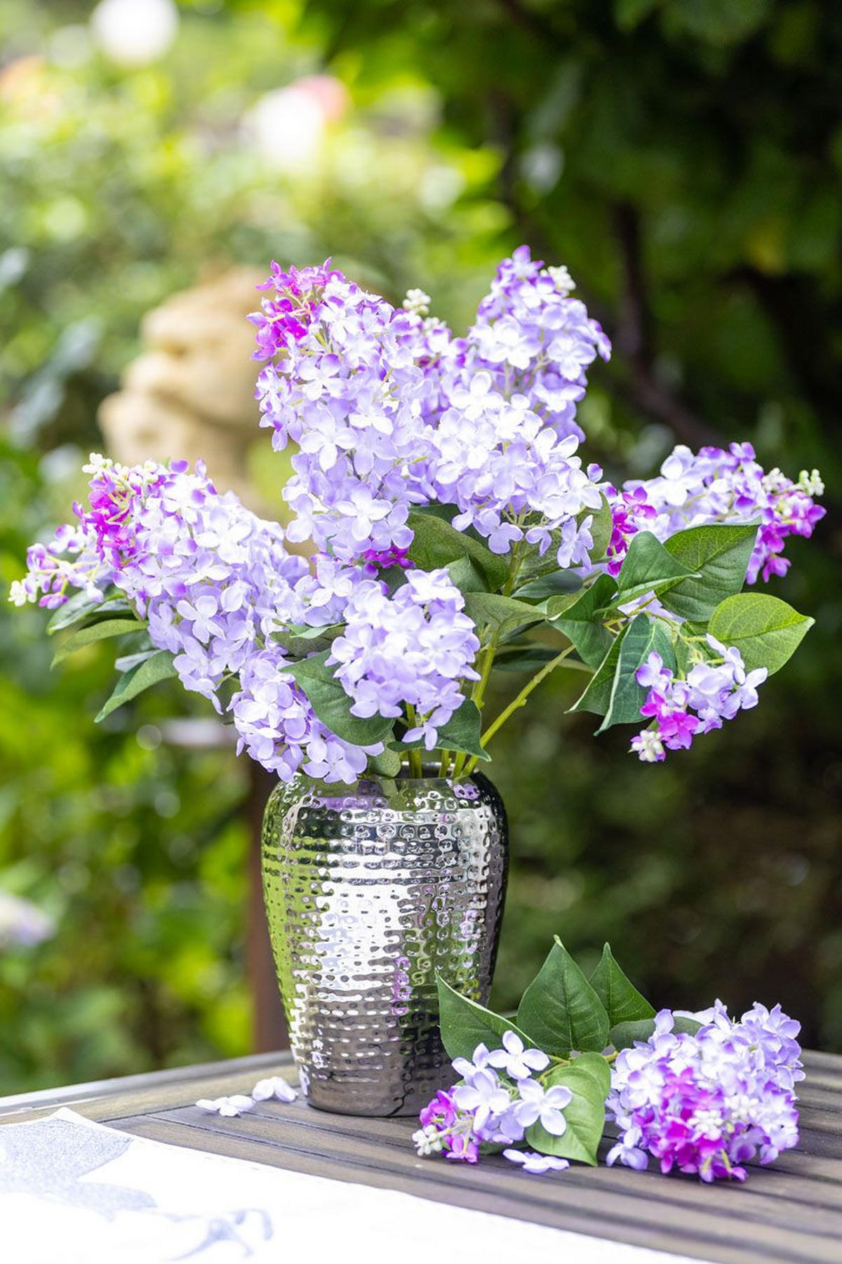WEIN-/SEKT Flaschenkühler Hammerschlag-Optik (H) 20,5 x (Ø) 15 cm - Silberfarben, Paraffin (15/20.5cm) - Hermann Bauer jun. Kollektion GmbH