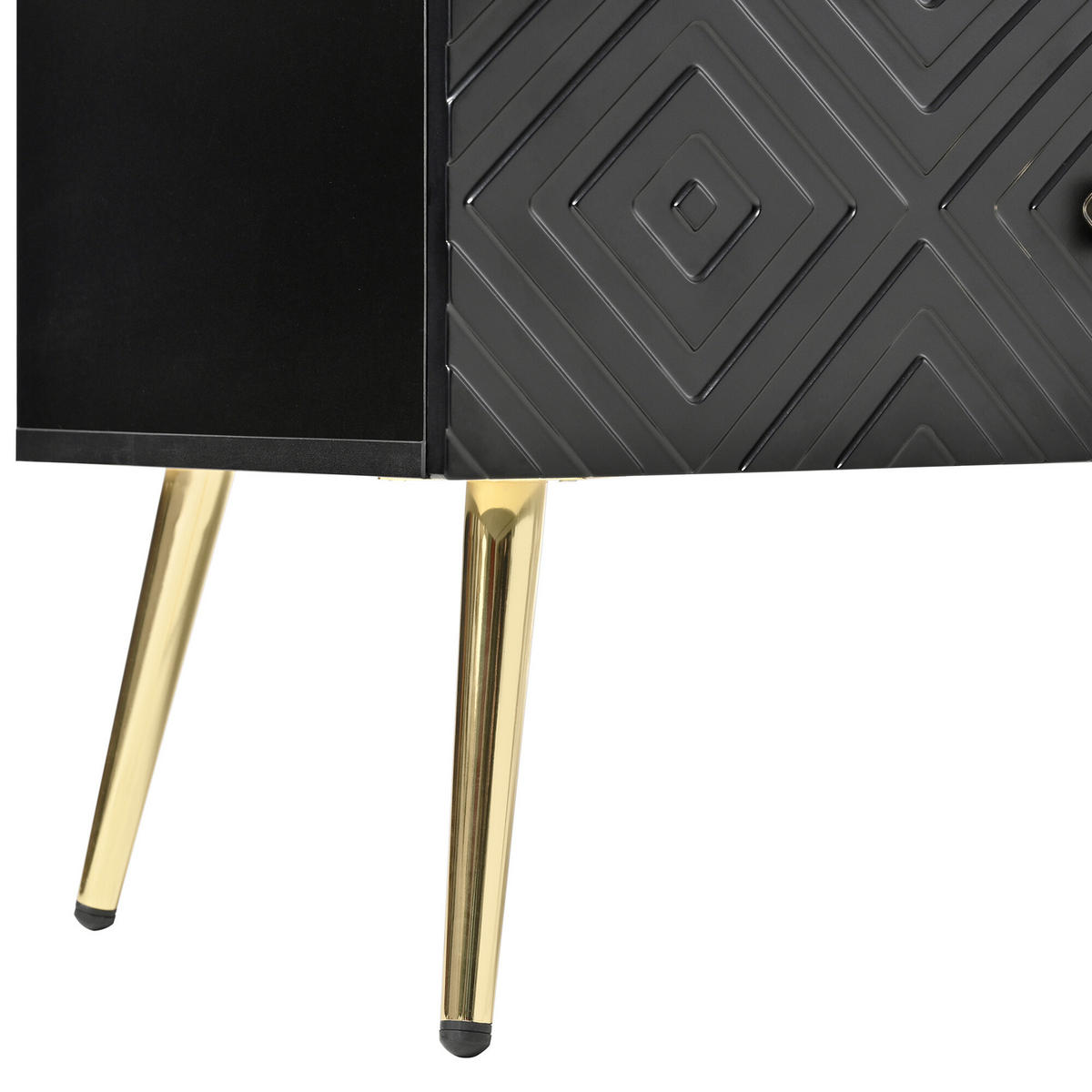 SIDEBOARD mit 6 Schubladen und geometrischem Muster Schwarz - Schwarz, Holzwerkstoff (40/80/120cm) - Urban Meuble