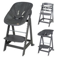 BABYHOCHSTUHL Born Up Luxe mit Neugeborenenaufsatz Anthrazit - Anthrazit, Holzwerkstoff/Textil (46/94/66.5cm) - Roba