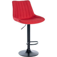 BARHOCKER Stoff rot - Rot/Schwarz, Textil/Metall (49.5/91/50cm) - CLP