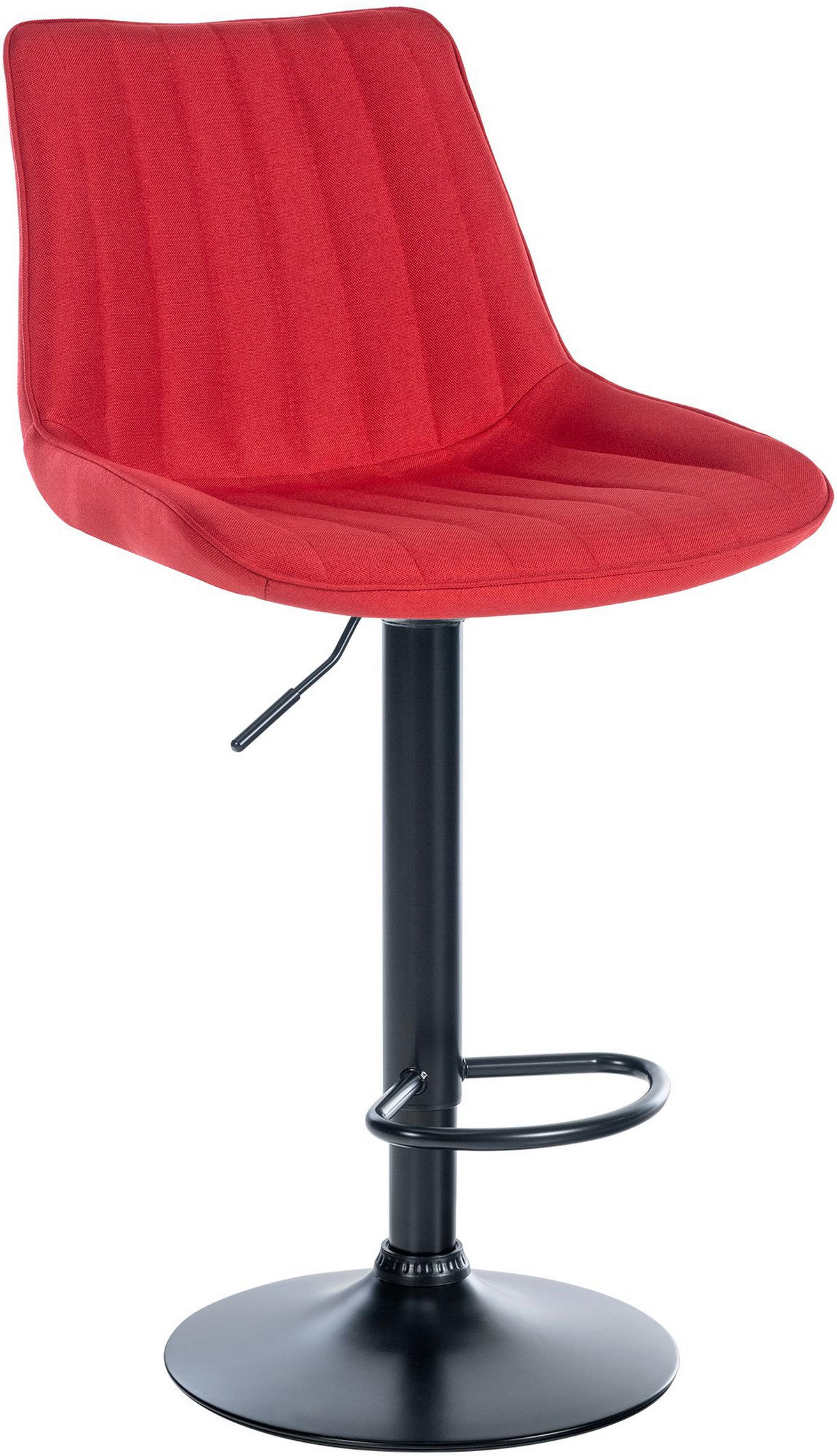 BARHOCKER Stoff rot - Rot/Schwarz, Textil/Metall (49.5/91/50cm) - CLP