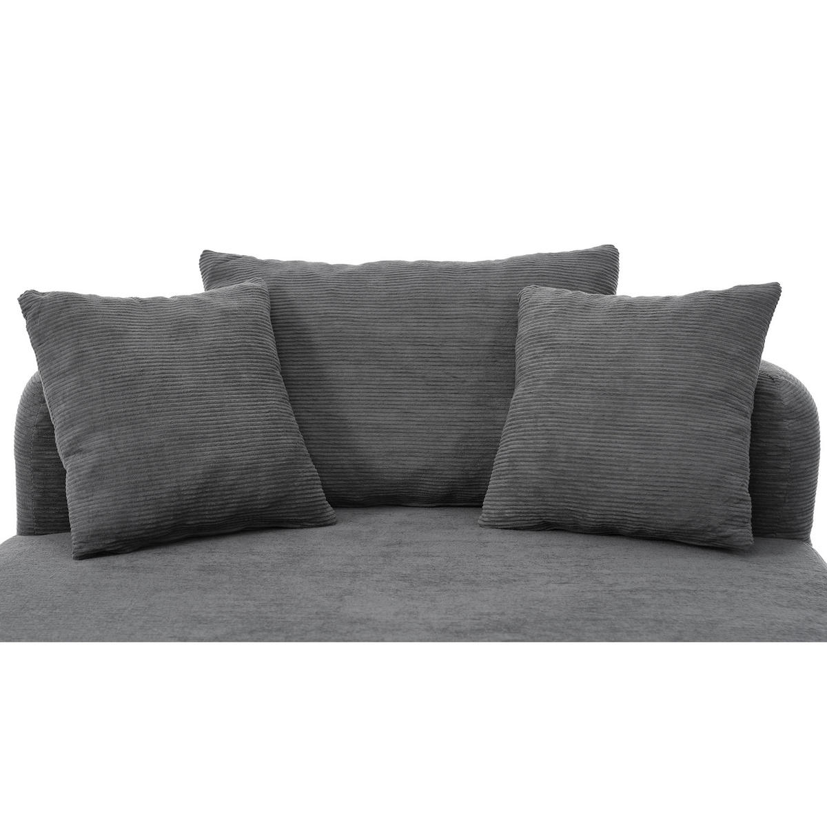 XXL-SESSEL montagefrei mit 122 cm Sitztiefe, DE-42520, Grau - Dunkelgrau, Textil (170/83/112.5cm) - ComfortXL