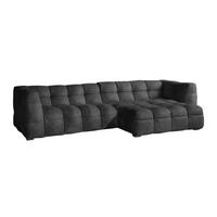 ECKSOFA RIO Anthrazit Velvet - Anthrazit/Schwarz, Textil (319/170cm) - KAWOLA
