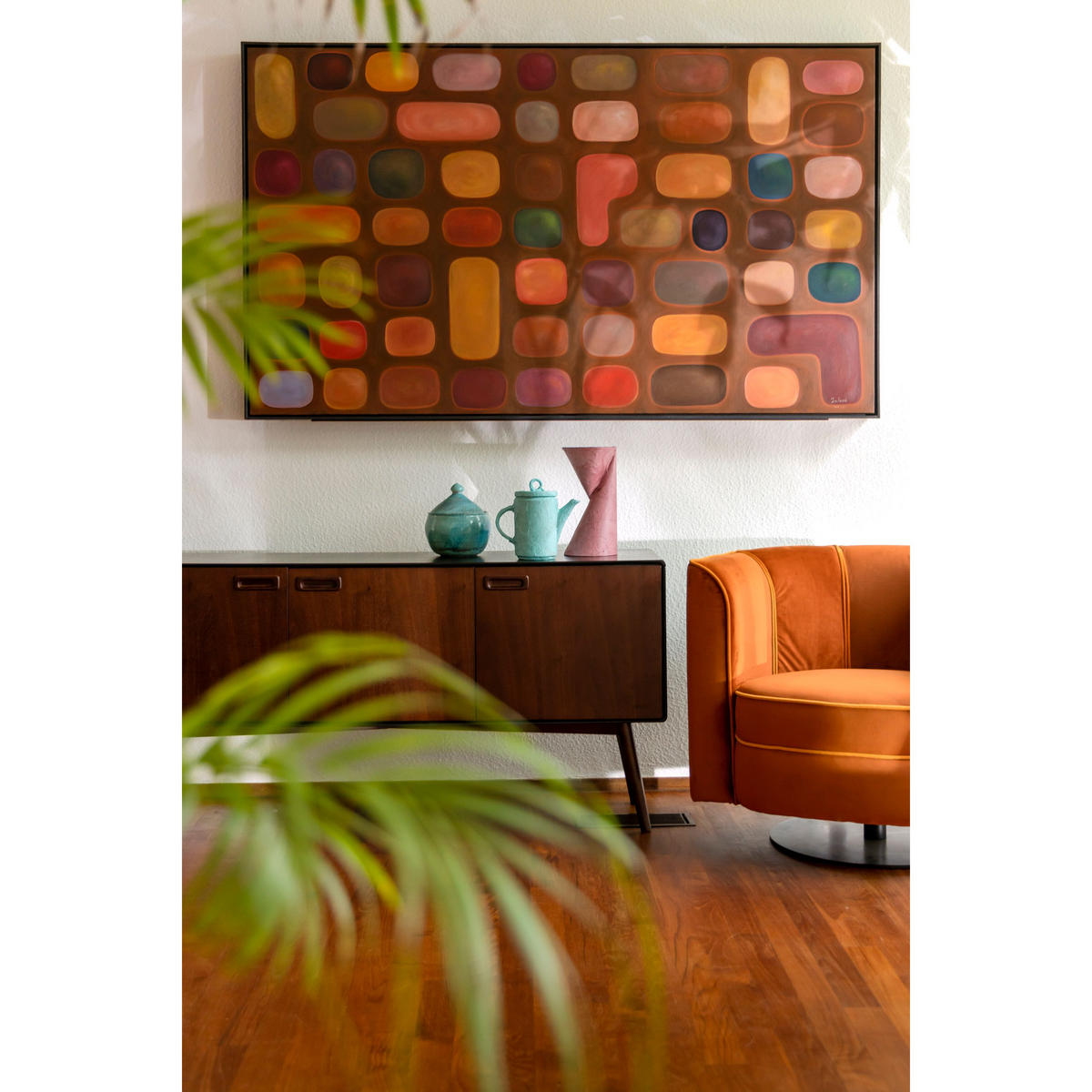 SIDEBOARD Juju Hoch Dunkelbraun - Multicolor, Holzwerkstoff (150/73/398cm) - Dutchbone