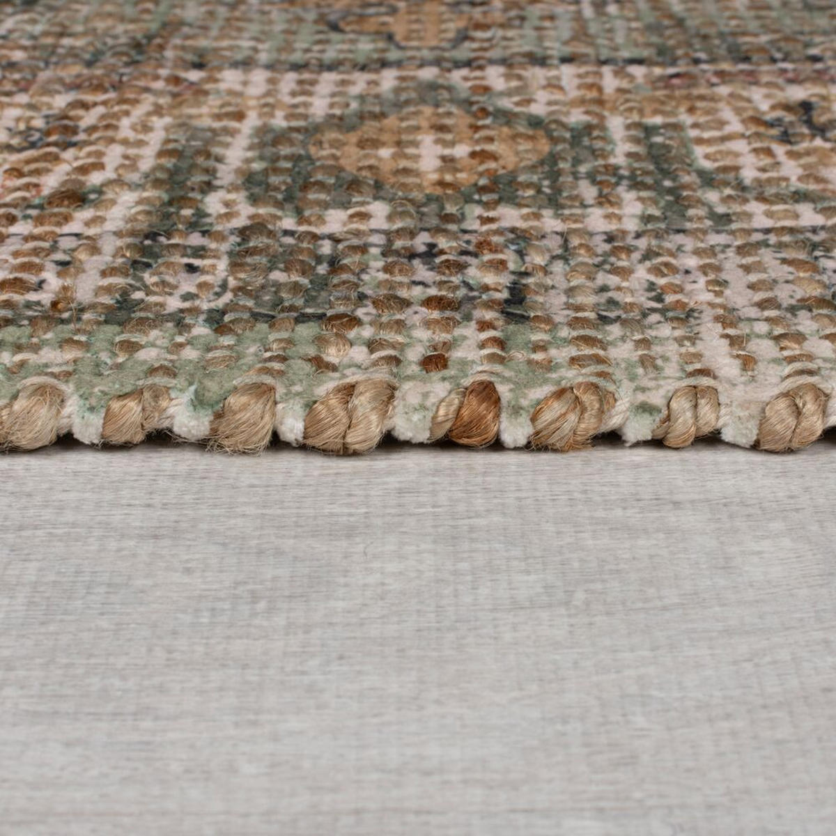TEPPICH Jute Vintage-Design, robust DEEPE, Braun-Grün 120x170 cm - Braun, Textil (120/170cm) - KADIMA DESIGN
