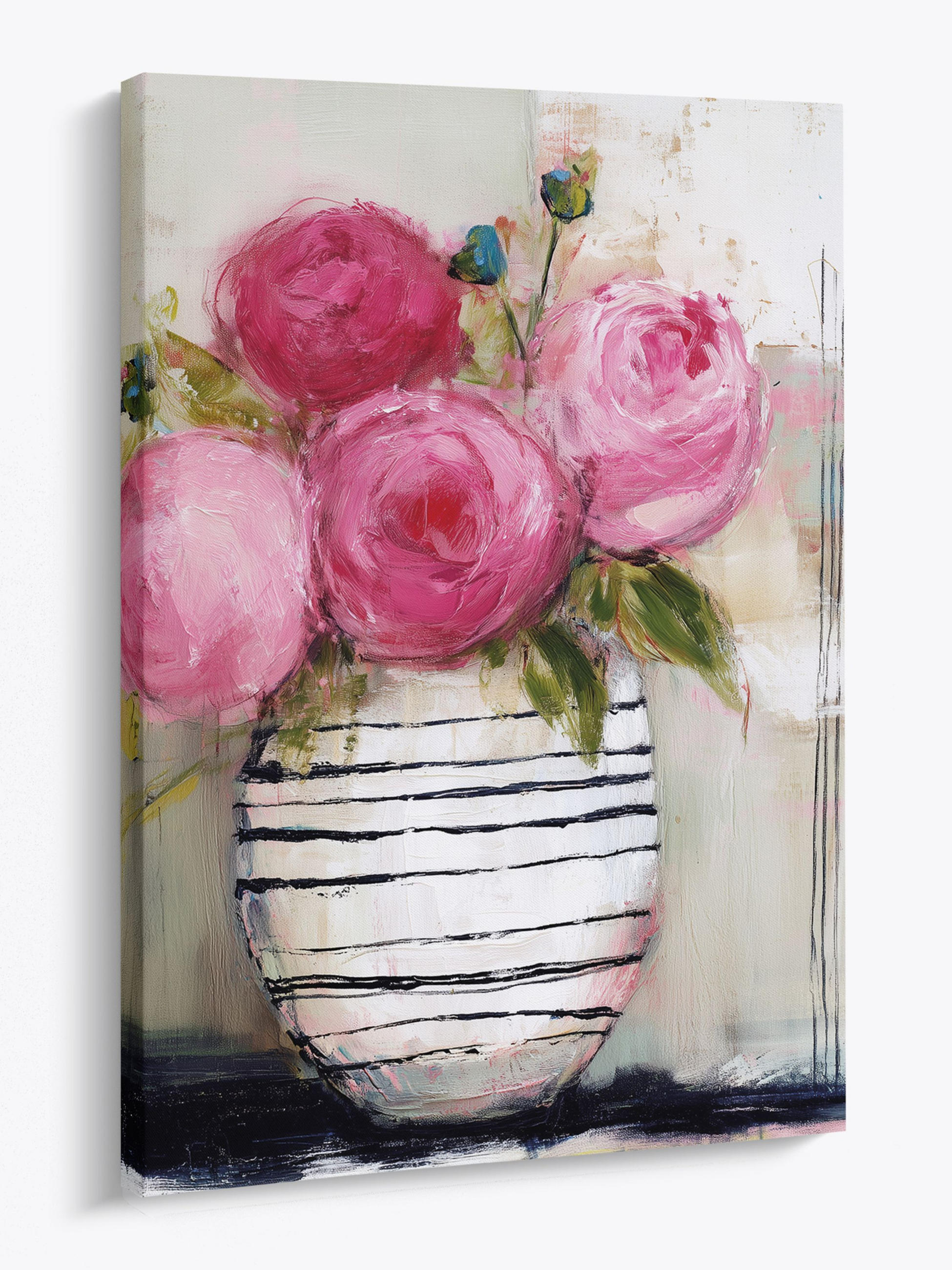 LEINWANDBILD 50x70 cm Blumen rosa Bild Wohnzimmer - Beige, Textil (50/70cm) - artissimo