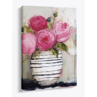 LEINWANDBILD 50x70 cm Blumen rosa Bild Wohnzimmer - Beige, Textil (50/70cm) - artissimo