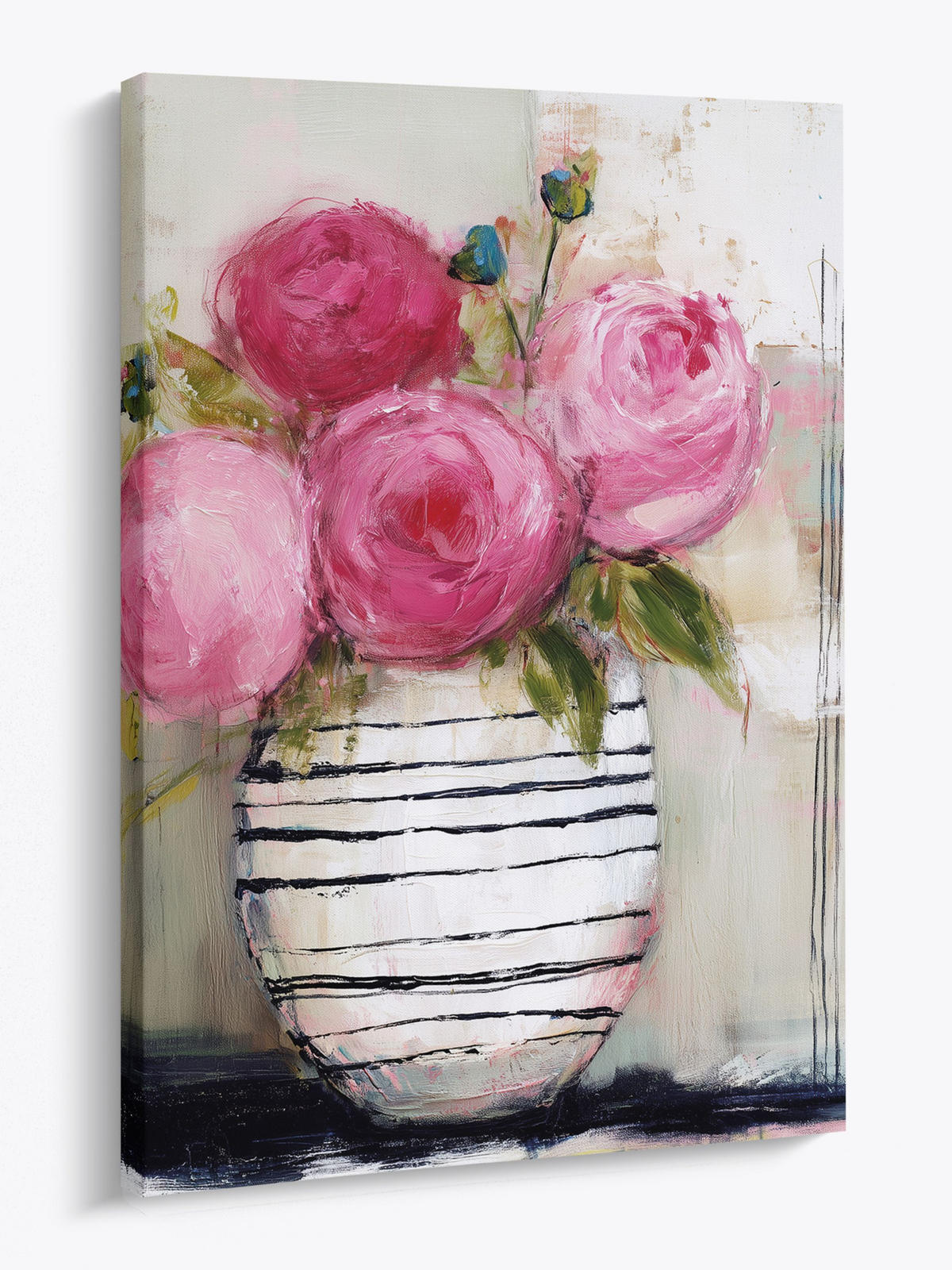 LEINWANDBILD 50x70 cm Blumen rosa Bild Wohnzimmer - Beige, Textil (50/70cm) - artissimo