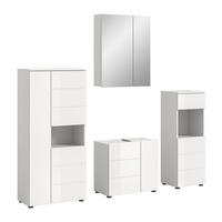 BADMÖBEL Set Vira 4tlg. Bad Kombination in Weiß (B/H/T: 188x190x34 cm) - Weiß, Holz (188/190/34cm)