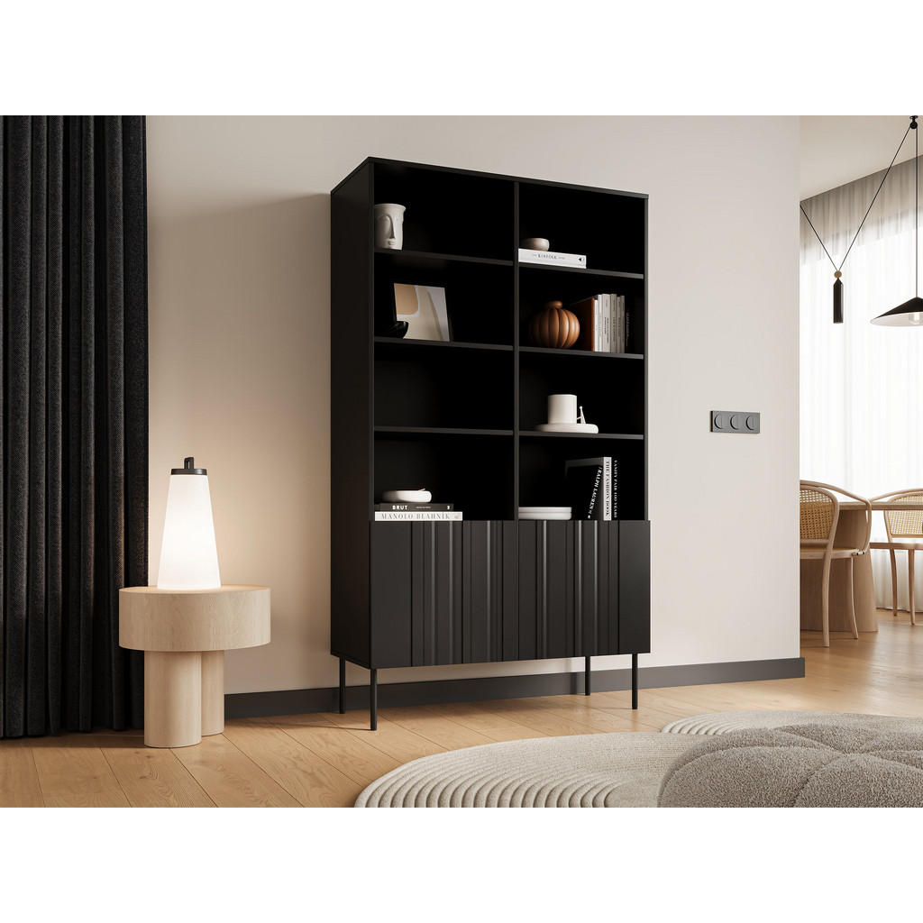 Thumbnail - Mirjan24 Standregal, Schwarz, Holzwerkstoff, Rechteckig, 101x175x40 cm, Wohnzimmer, Regale, Bücherregale