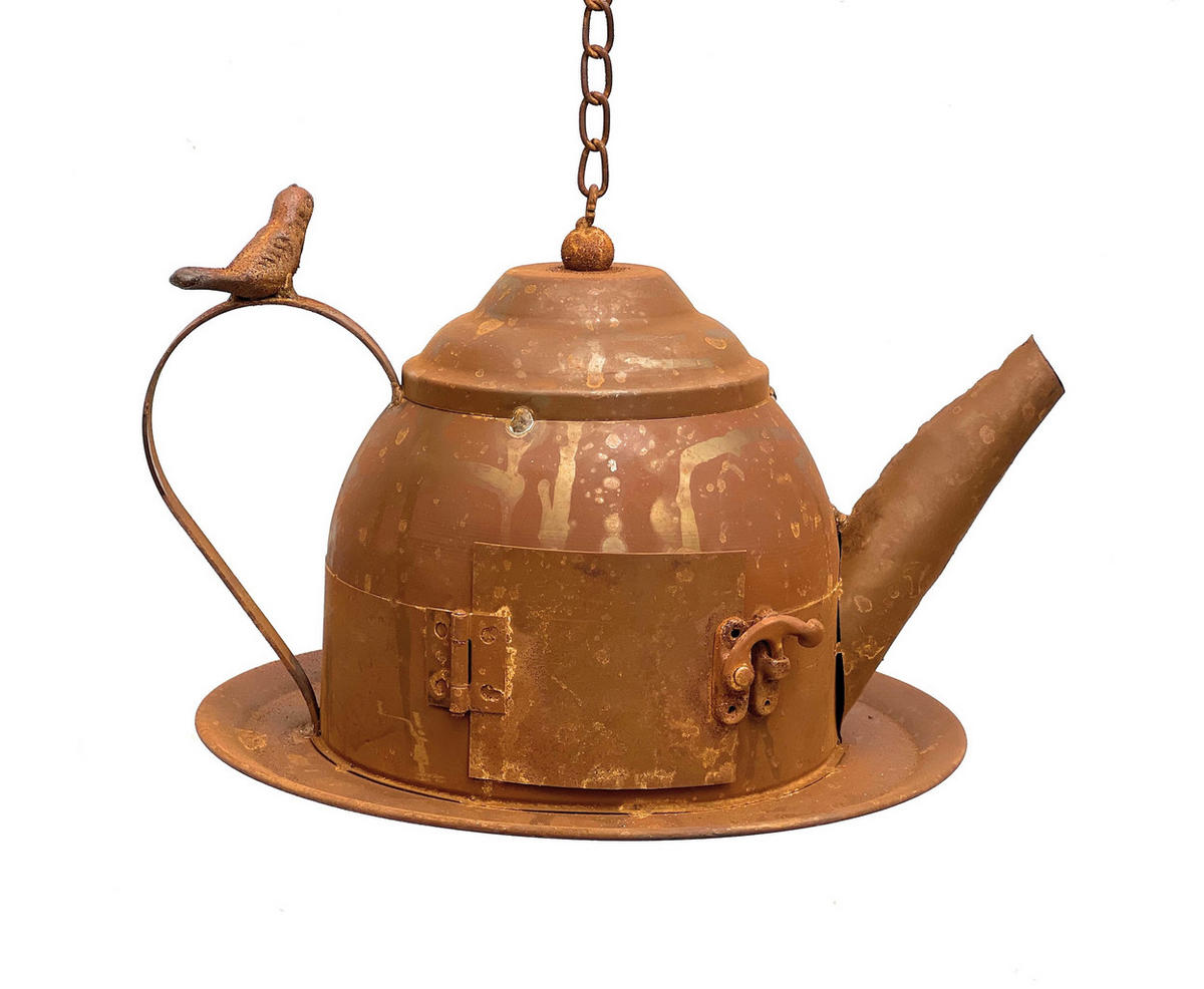 VOGELHAUS zum Aufhängen Deko Rost  - Braun, Metall (26/52/18cm) - DanDiBo