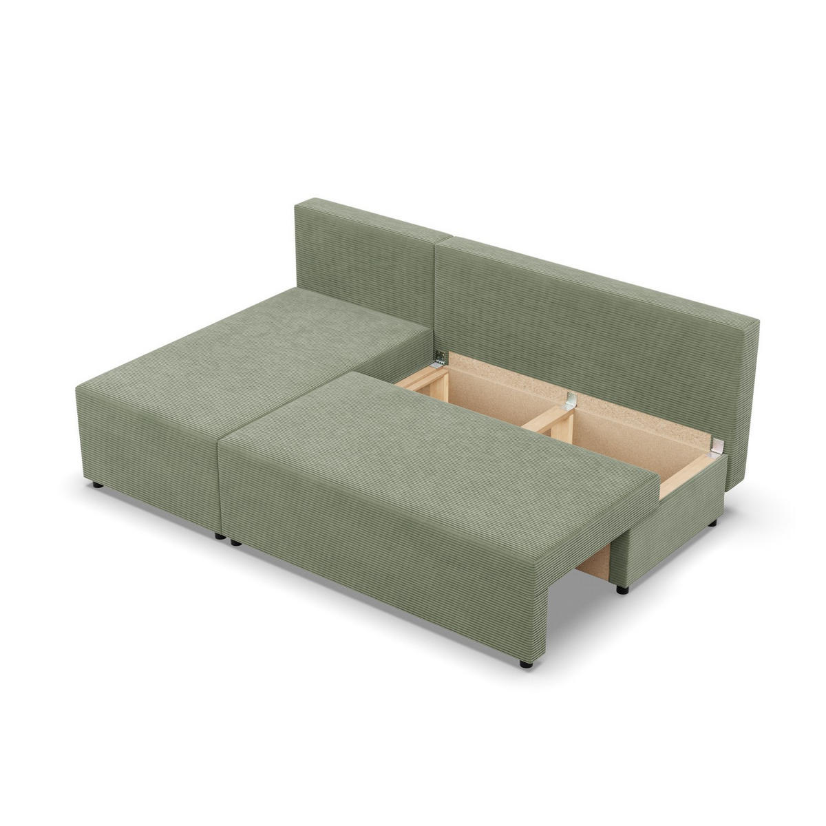 ECKSOFA MIT SCHLAFFUNKTION FERMO BONELL Grün - Grün, Textil (137/201cm) - Mebligo
