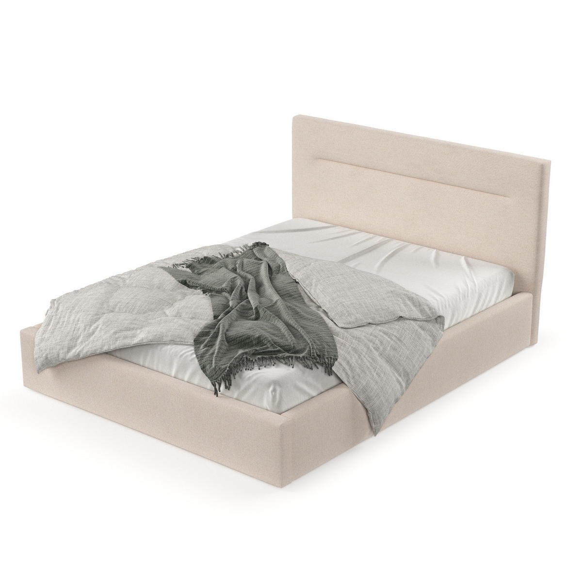 POLSTERBETT Liline 160/200 cm Beige im Asti Stoff - Beige/Schwarz, Holz/Holzwerkstoff (160/200cm) - AltaBeds