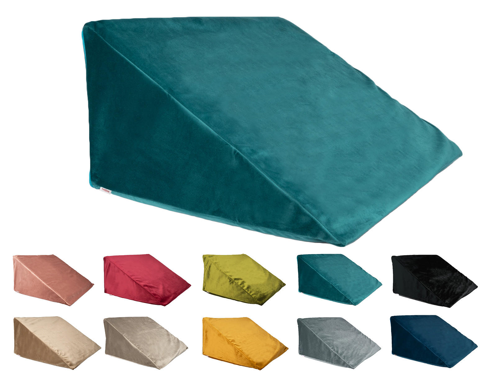 KEILKISSENHÜLLE Samt&Sonders petrol 62/49/30 cm - Petrol, Textil (49/62cm) - beties Heimtextil