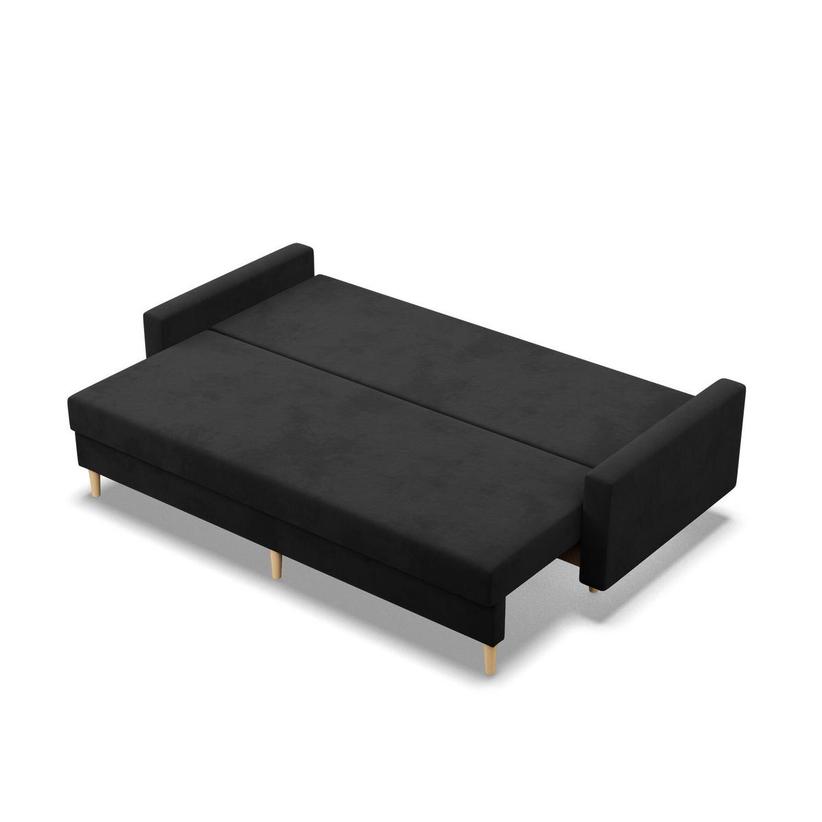 SOFA Blank schwarz 212/88/92 - Schwarz, Textil (212/88/92cm) - SIMKAM Furniture