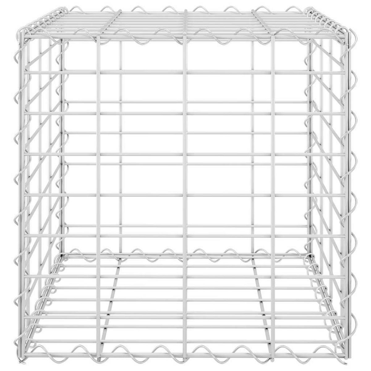 WÜRFEL-GABIONEN-HOCHBEET Stahldraht 40x40x40 cm - Silberfarben, Metall (40/40/40cm) - furnicato