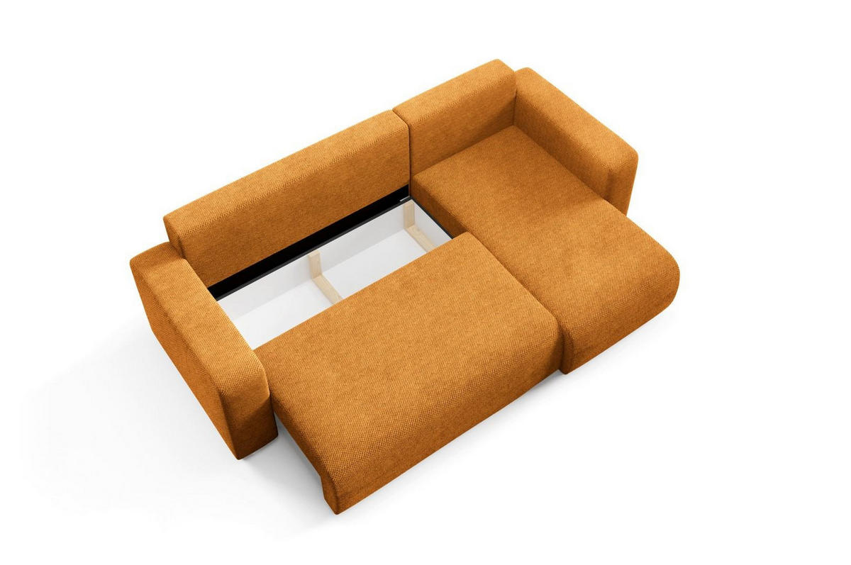 ECKSOFA mit Schlaffunktion Gelb - Currygelb, Textil (247/145cm) - Furnisell