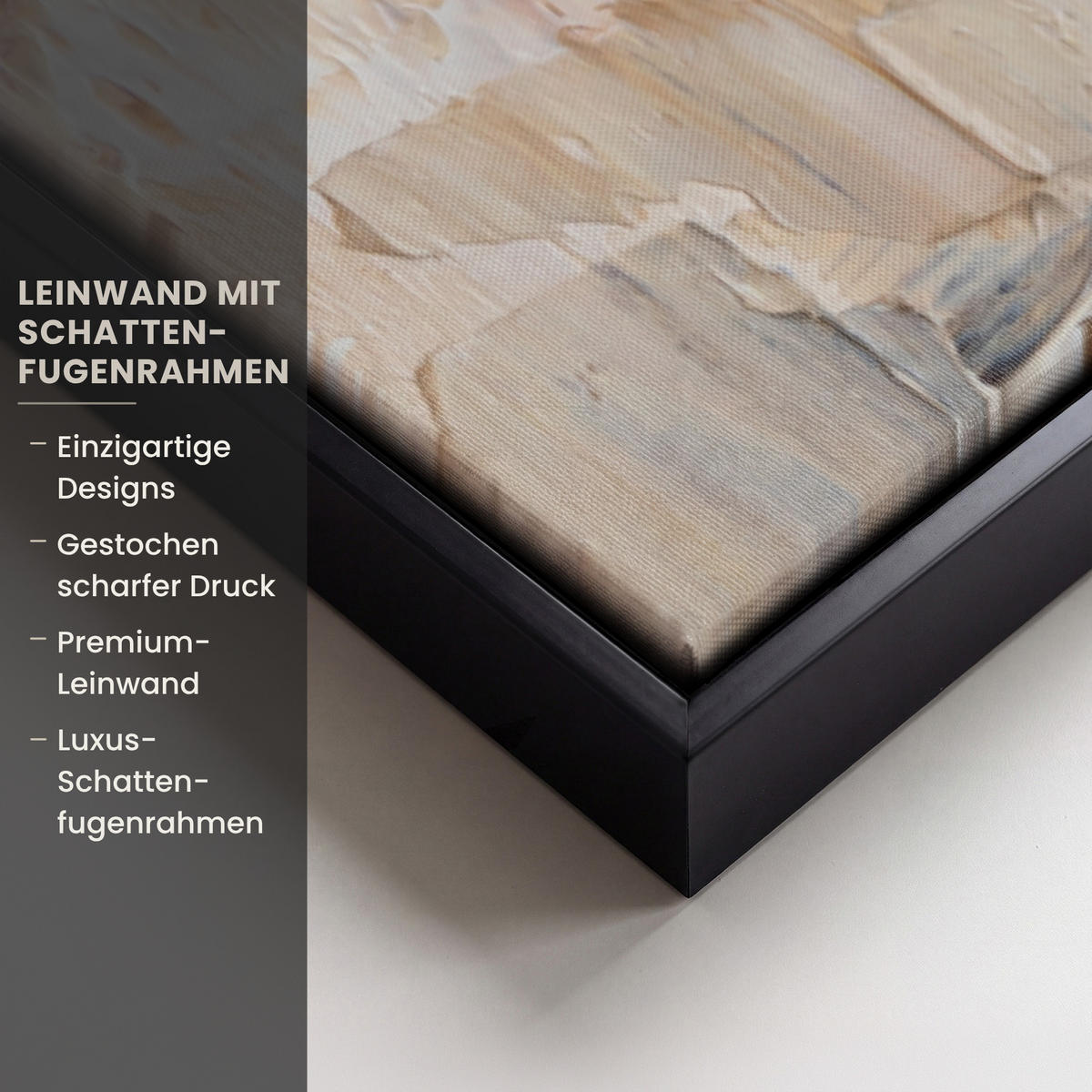 LEINWAND Bilder mit Rahmen - Ölgemälde - Frau - Wein - 90x90 - Hellbraun, Textil (90/90cm) - MuchoWow