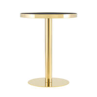BEISTELLTISCH aus MDF 60x60x73 cm Schwarz/Gold mit Marmoroptik und Edelstahlgestell - Schwarz, Holzwerkstoff (60/60/73.7cm) - IVMEU