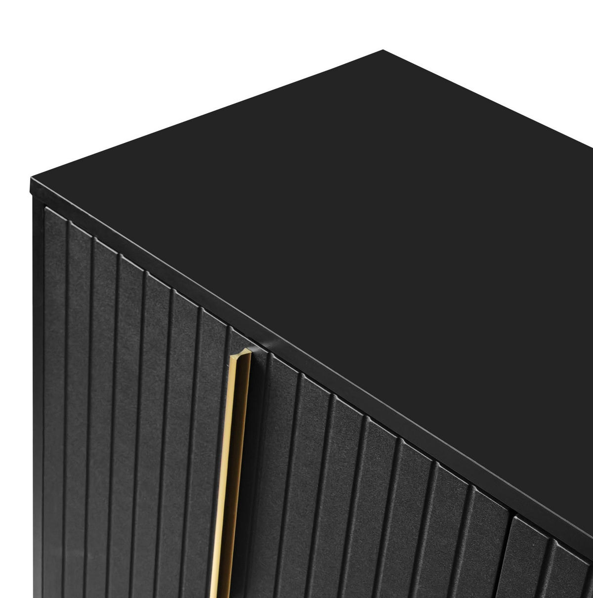 SIDEBOARD 3-türig mit verstellbaren Regalböden MDF Schwarz - Schwarz, Holzwerkstoff (138/80.5/40cm) - Meubliv