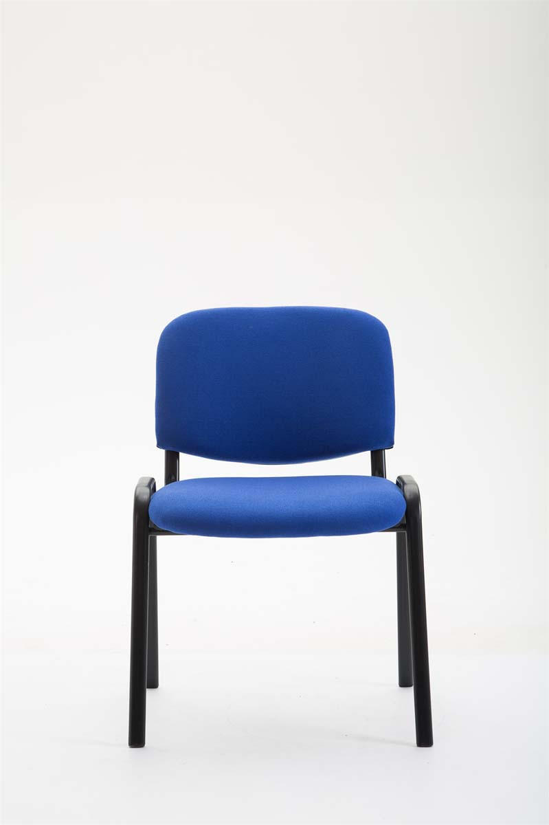 BESUCHERSTUHL Keen mit Stoffbezug, Gestell Schwarz / Bezug Blau - Blau/Schwarz, Textil/Metall (53/83/53cm) - TPFLiving