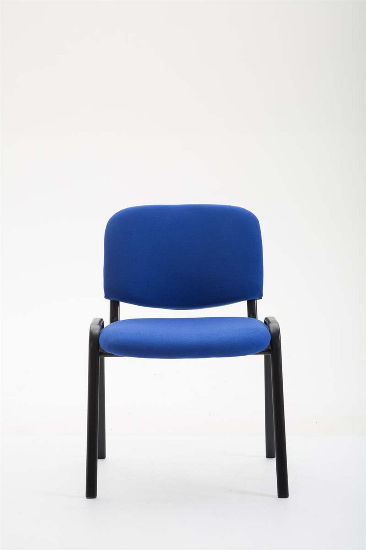 BESUCHERSTUHL Keen mit Stoffbezug, Gestell Schwarz / Bezug Blau - Blau/Schwarz, Textil/Metall (53/83/53cm) - TPFLiving