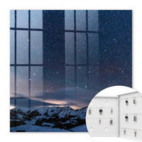 SCHLÜSSELBOX Weiß 30x30 cm – Türöffnung nach rechts - Bergnacht - Blau, Metall (30/30/5cm) - TULUP