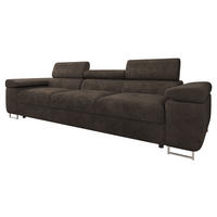 SOFA Torezio 3 - Dunkelbraun, Holz/Textil (263/90/102cm) - MIRJAN24