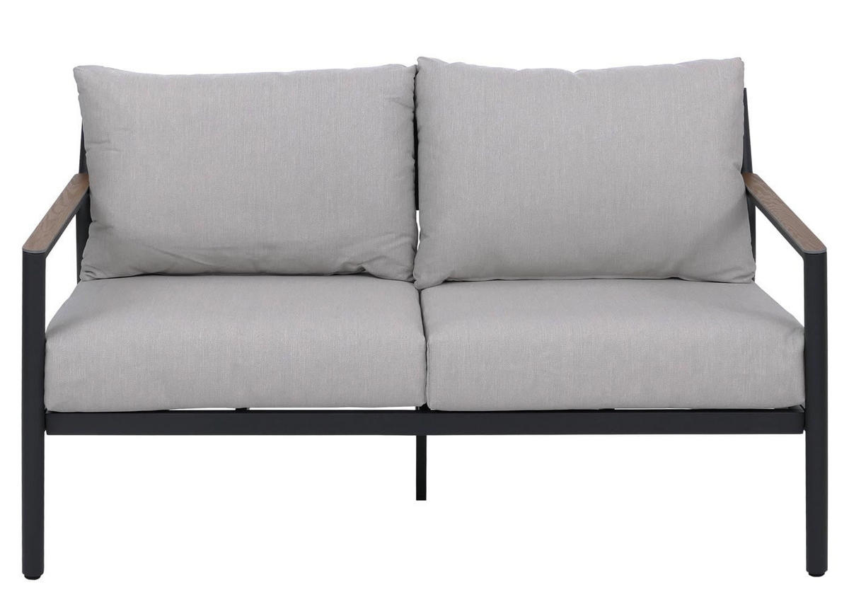 GARTENGARNITUR Lounge-Set Hellgrau - Grau, Metall - PROREGAL