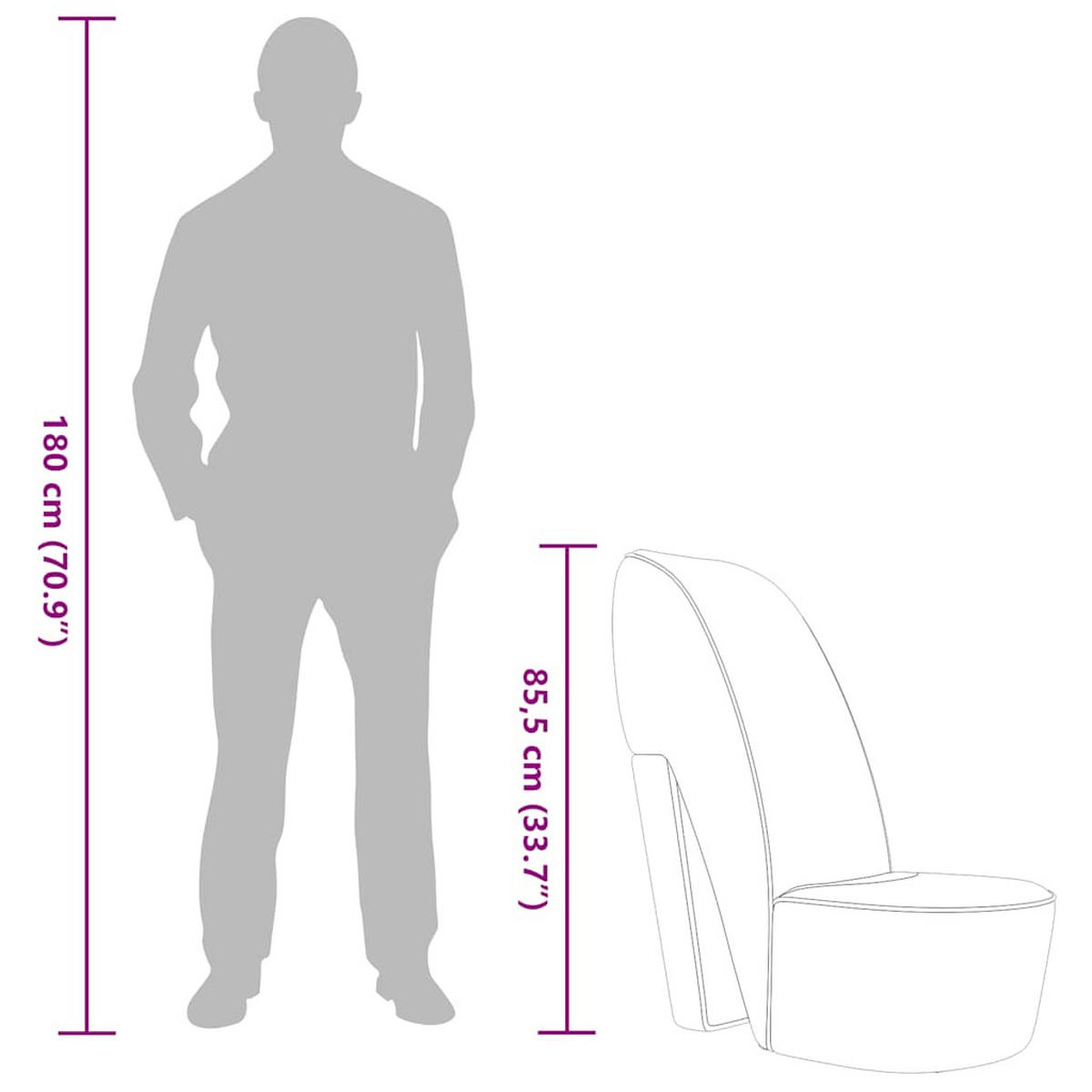 STUHL Stöckelschuh-Form 43/82,5/85,5 cm aus Samt Rot, Schwarz - Rot, Textil (82.5/85.5/43cm) - vidaXL