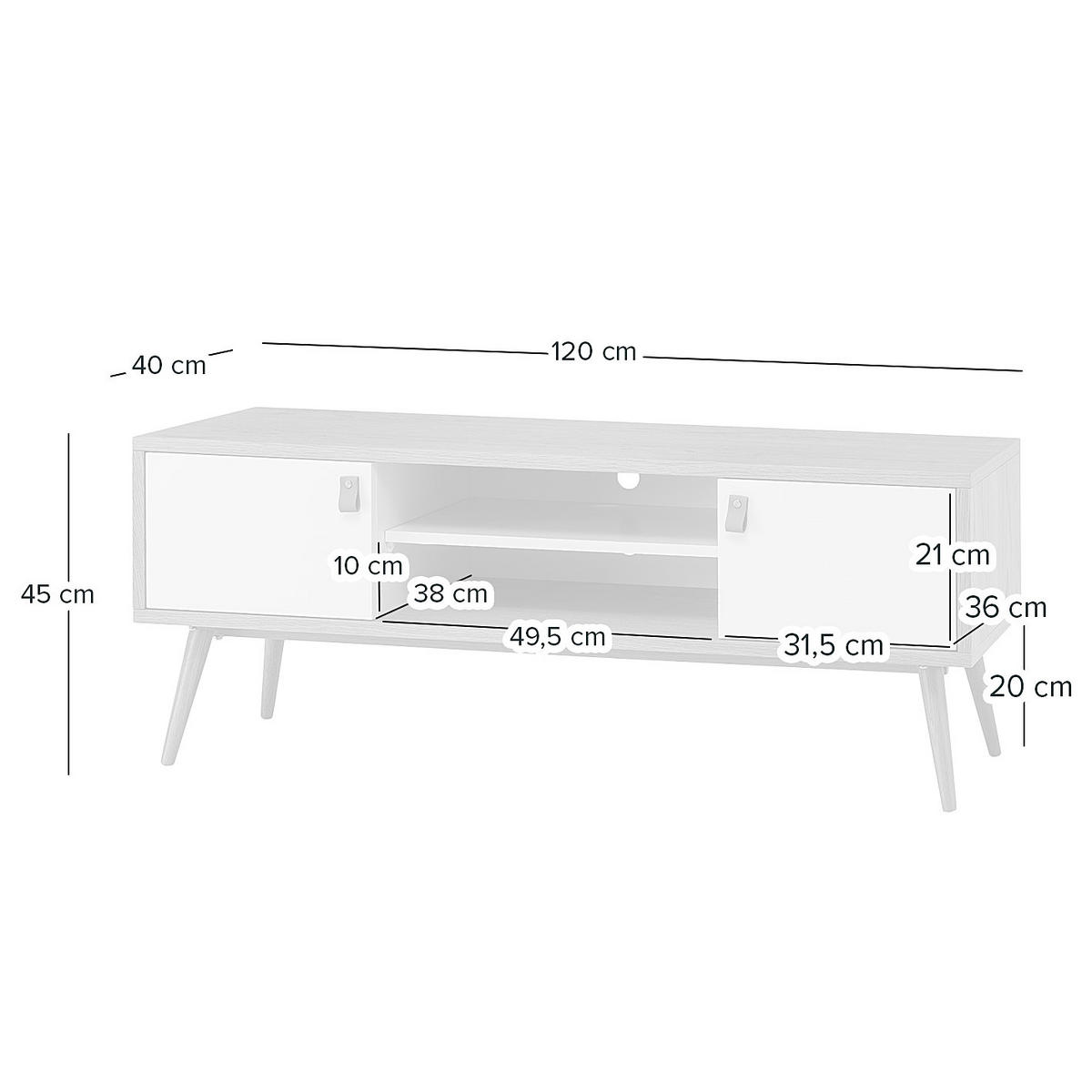 TV-LOWBOARD - Echtholzfurnier Eiche, 120 cm - Braun, Holzwerkstoff (120/45/40cm) - home24