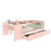 BETT 90/200 cm Rosa mit Schreibtisch und 2 Schubladen - Rosa, Holz (90/200cm) - OKWISH
