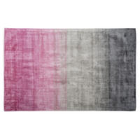 KURZFLOR-TEPPICH Ercis 200/140 cm - Pink/Hellgrau, Naturmaterialen (140/200cm) - Beliani