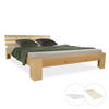 HOLZBETT mit Matratze 140/200 cm natur - Braun, Holz (140/200cm) - Homestyle4u