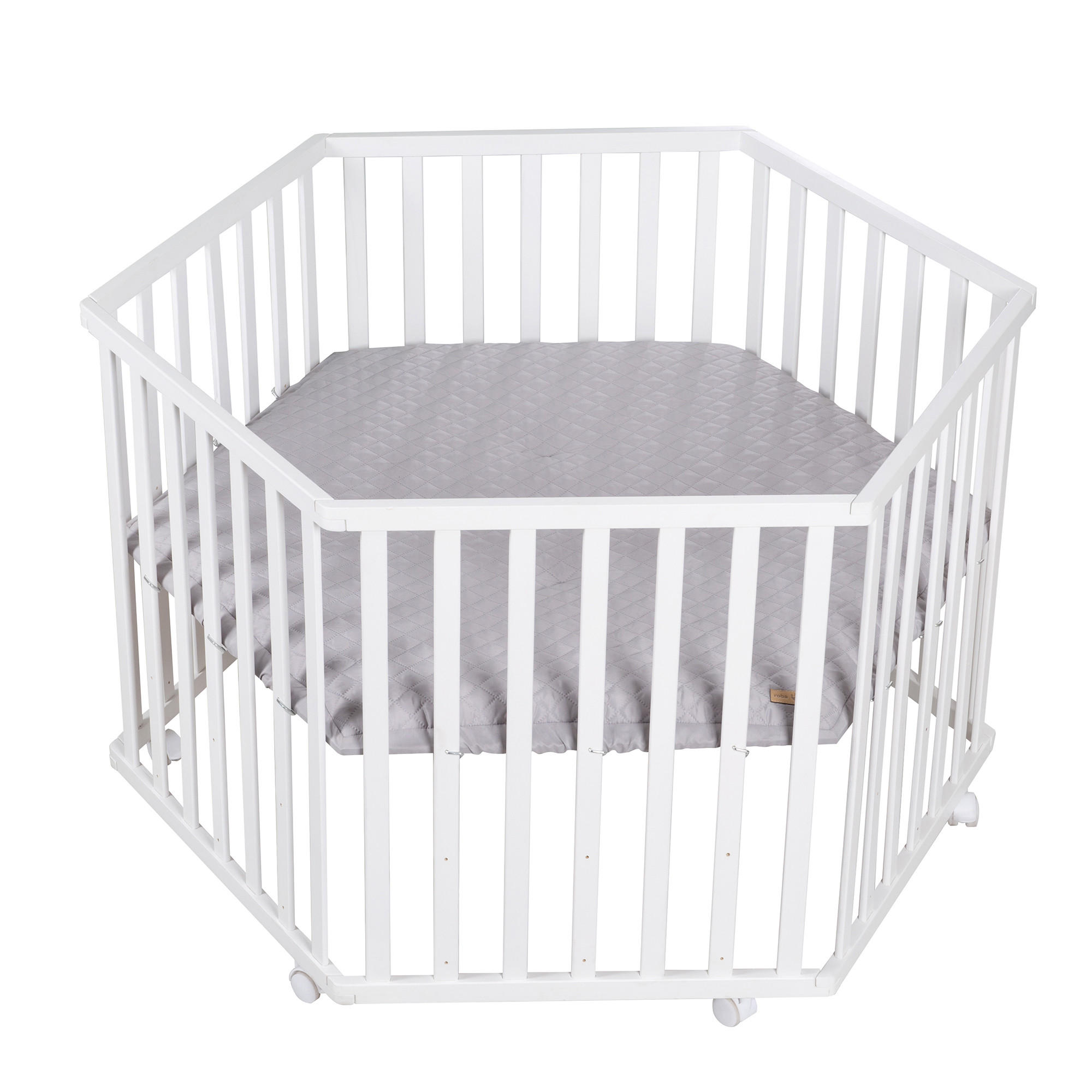LAUFGITTER 6-eckig, roba Style grau - Weiß, Holzwerkstoff (118.5/72.5/103.5cm) - Roba