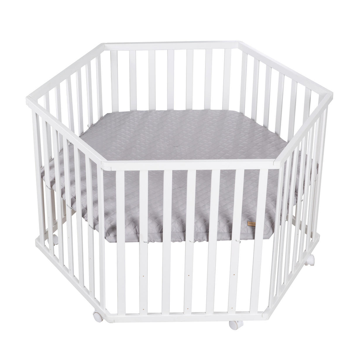 LAUFGITTER 6-eckig, roba Style grau - Weiß, Holzwerkstoff (118.5/72.5/103.5cm) - Roba