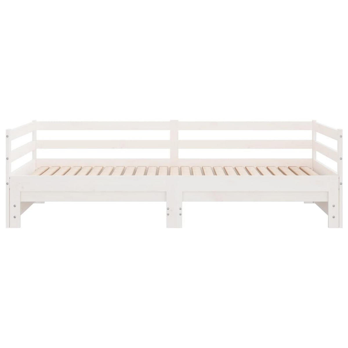 AUSZIEHBARES Tagesbett Ohne Matratze Weiss 80/200 Cm - Weiß, Naturmaterialien (80/200cm) - vidaXL