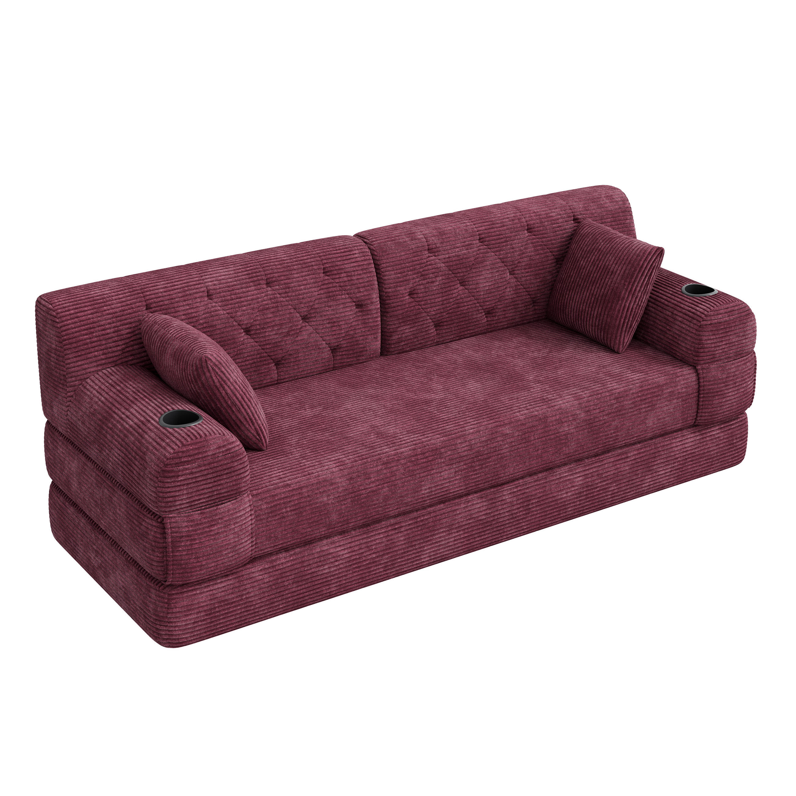 ComfortXL Schlafsofa Weinrot 208x81x80 cm