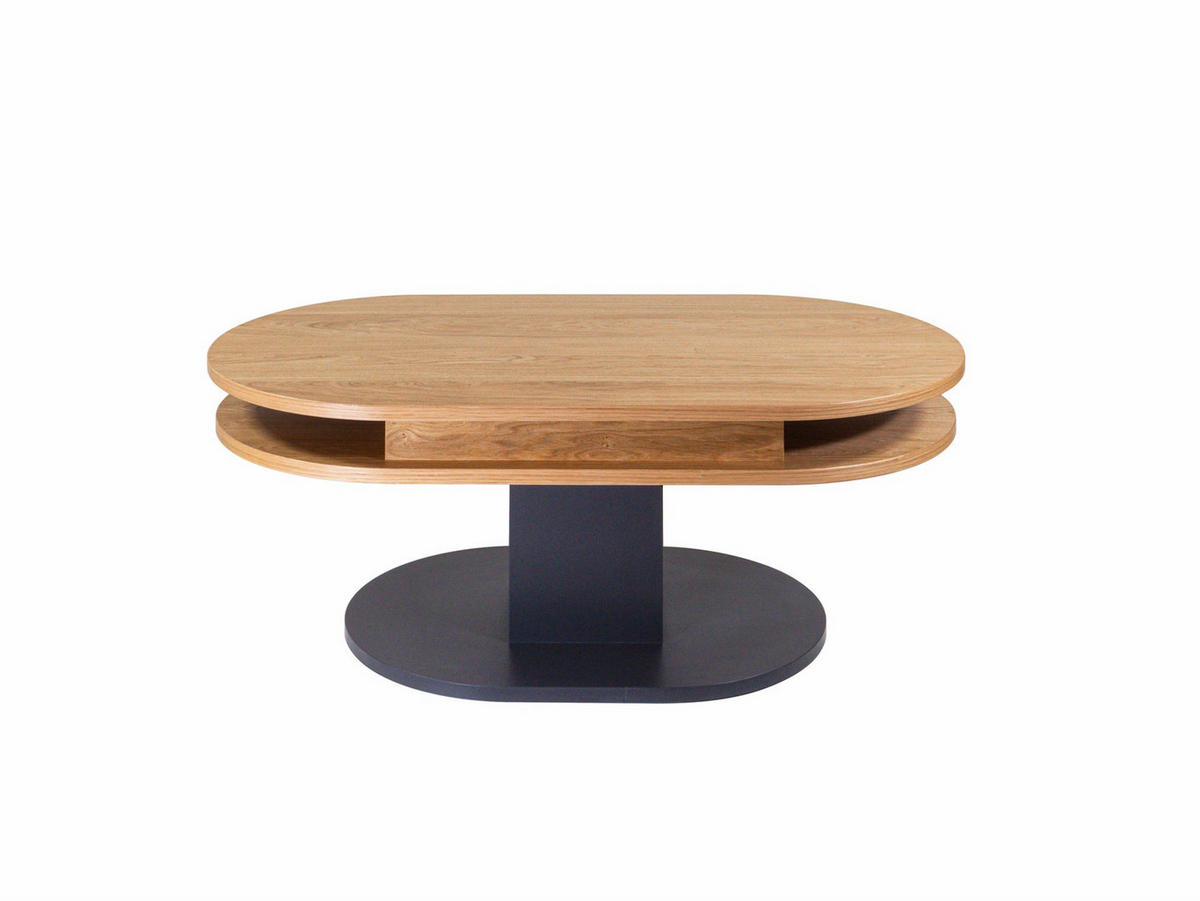 COUCHTISCH höhenverstellbar Charis 110x46x60 Furnier Wildeiche/Schwarz - Wildeiche/Schwarz, Holzwerkstoff (110/60/60cm) - 58aufmkessel