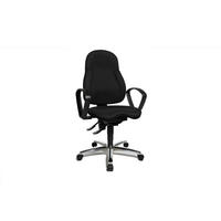 BÜROSTUHL TINO Schwarz Kunststoff Höhenverstellbar - Silberfarben/Schwarz, Kunststoff/Metall (64/104/64cm) - KAWOLA
