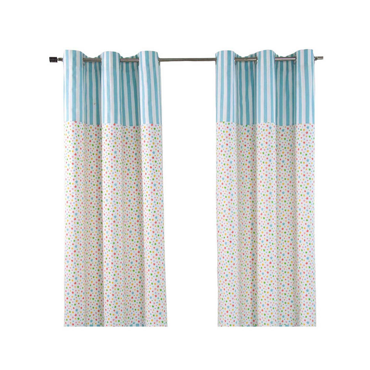 ÖSENVORHANG Sterne blickdicht 2er-Set, 137/228 cm - Multicolor, Textil (137/228cm) - Homescapes