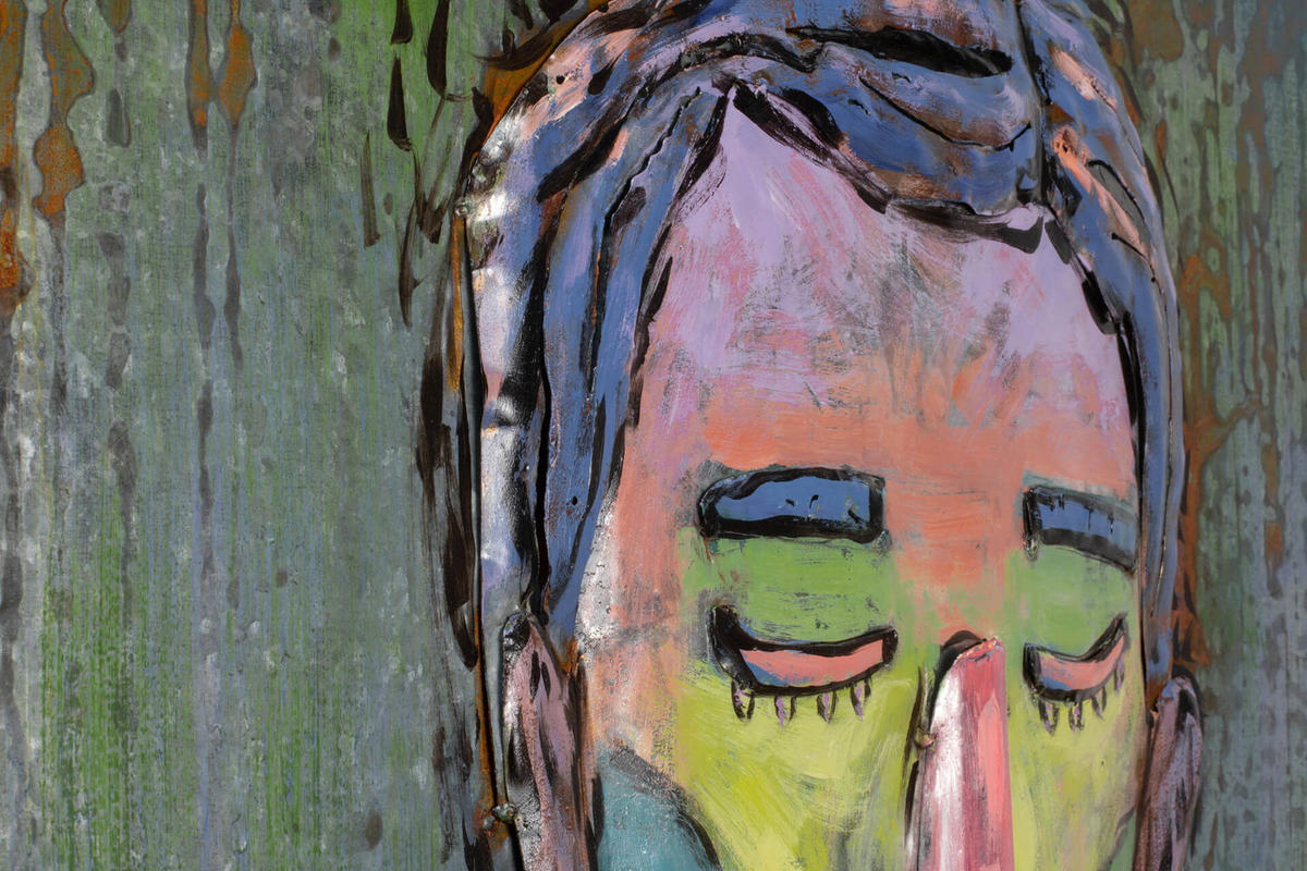 METALLBILD Bunt 60/90 cm - Multicolor, Metall (4/90cm) - KUNSTLOFT