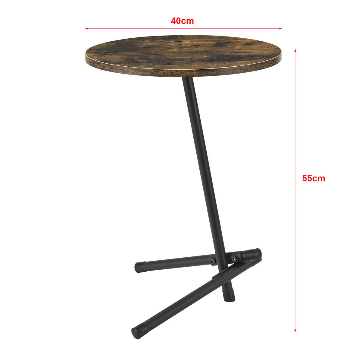 BEISTELLTISCH Karup - Dunkelbraun, Metall (40/40/55cm) - [en.casa]