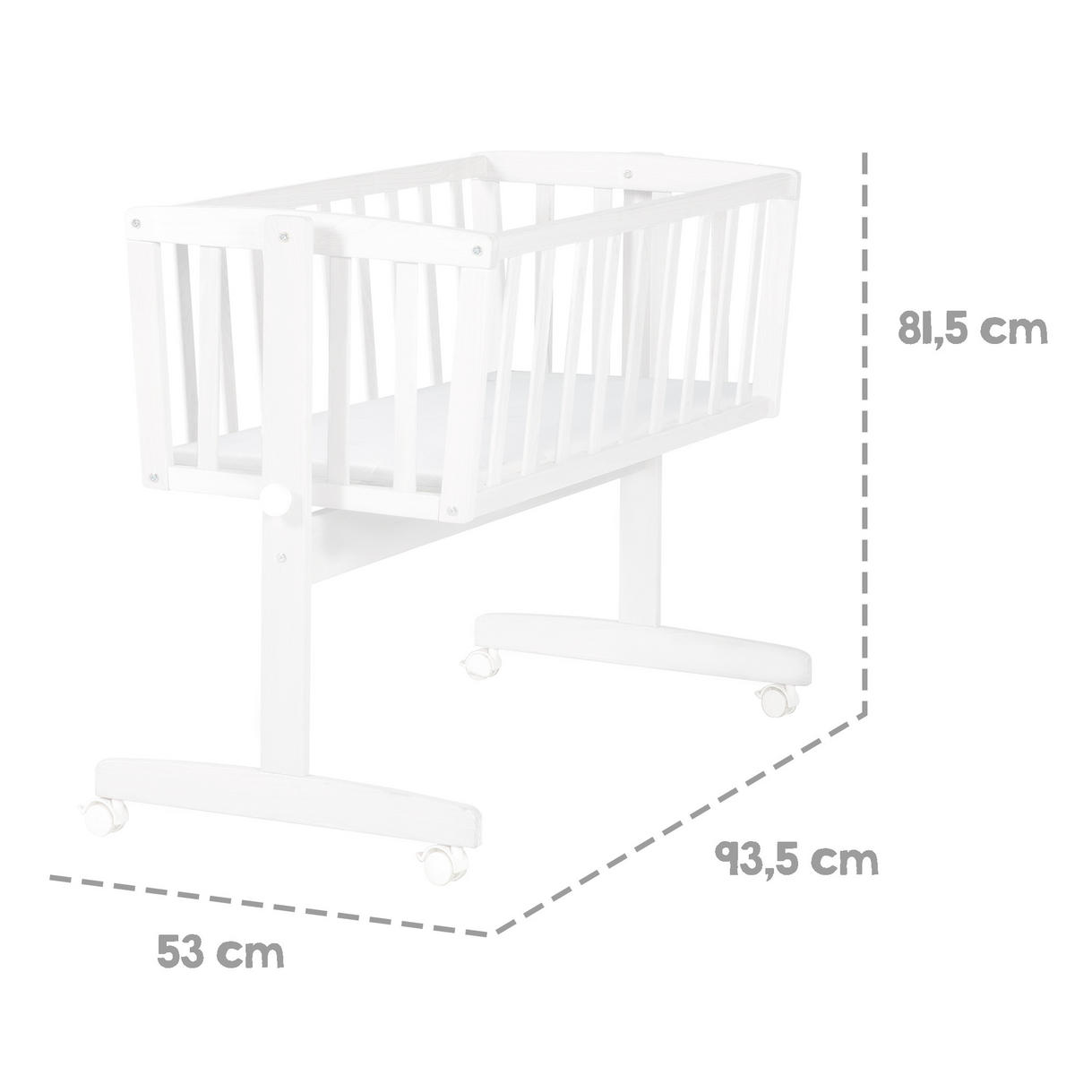 BABYWIEGENSETT - Weiß, Holzwerkstoff/Textil (40/90cm) - Roba
