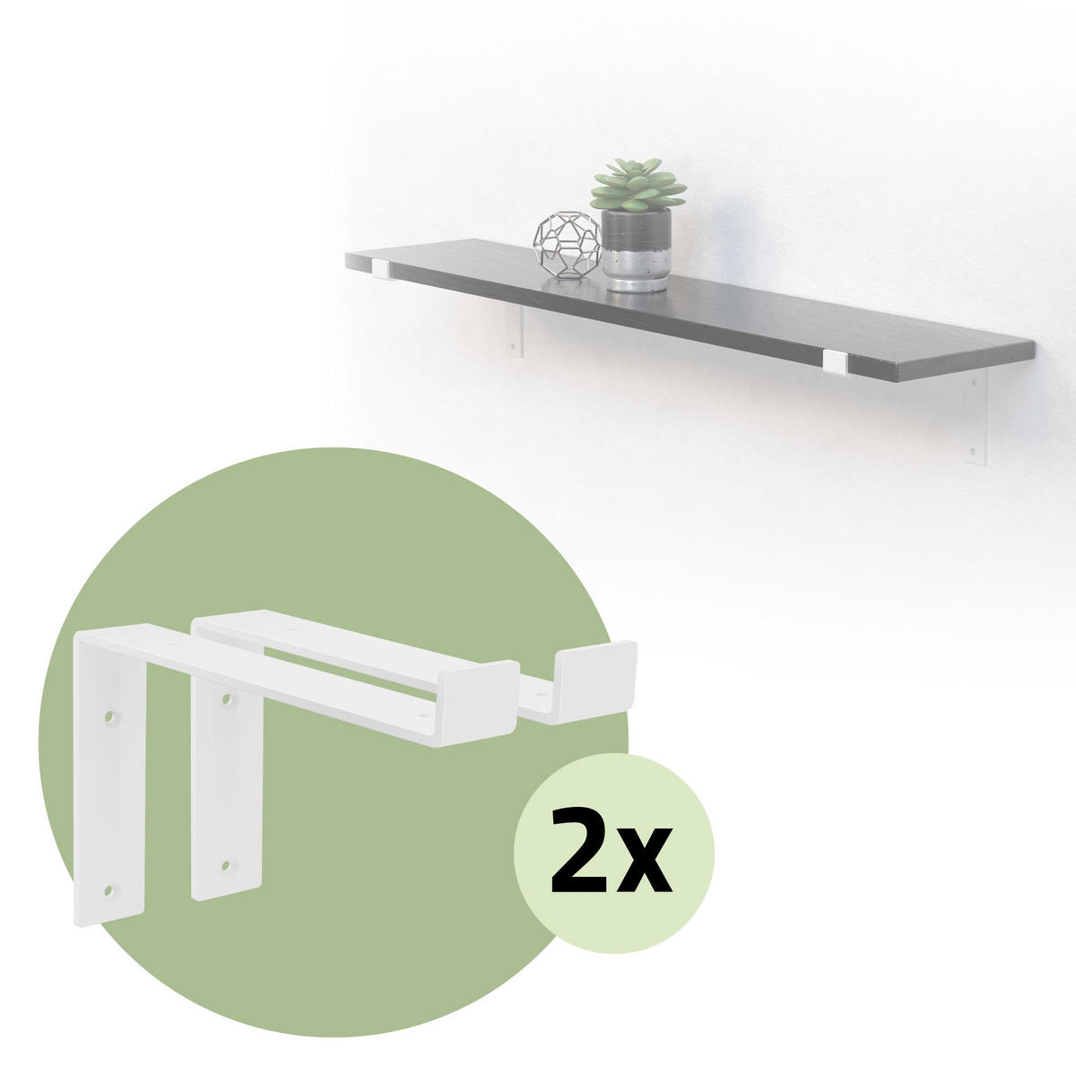 REGALHALTERUNG 2er Set - Weiß, Metall (14.5/4/25cm) - ML-DESIGN