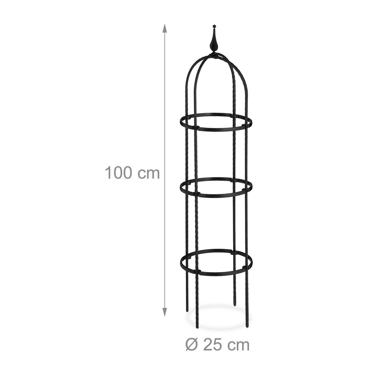 2XRANKHILFE - Schwarz, Kunststoff/Metall (25/100/25cm) - Relaxdays