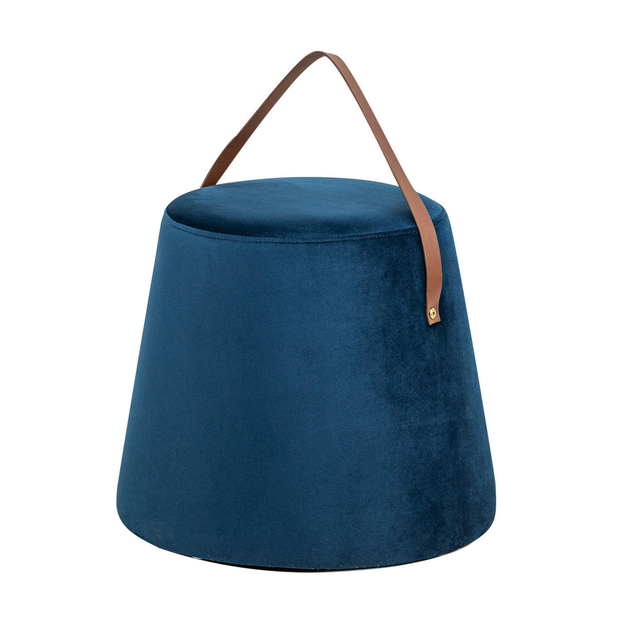 POUF Samt Blau - Blau, Textil (42/36/42cm) - Nordlys