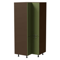 ECKVORRATSSCHRANK Brerra D24N/207 Lava / RAL 6025 farngrün Matt 90 / 90 / 207cm - Dunkelgrau/Grün, Holz/Holzwerkstoff (90/207/90cm) - Feldmann-Wohnen