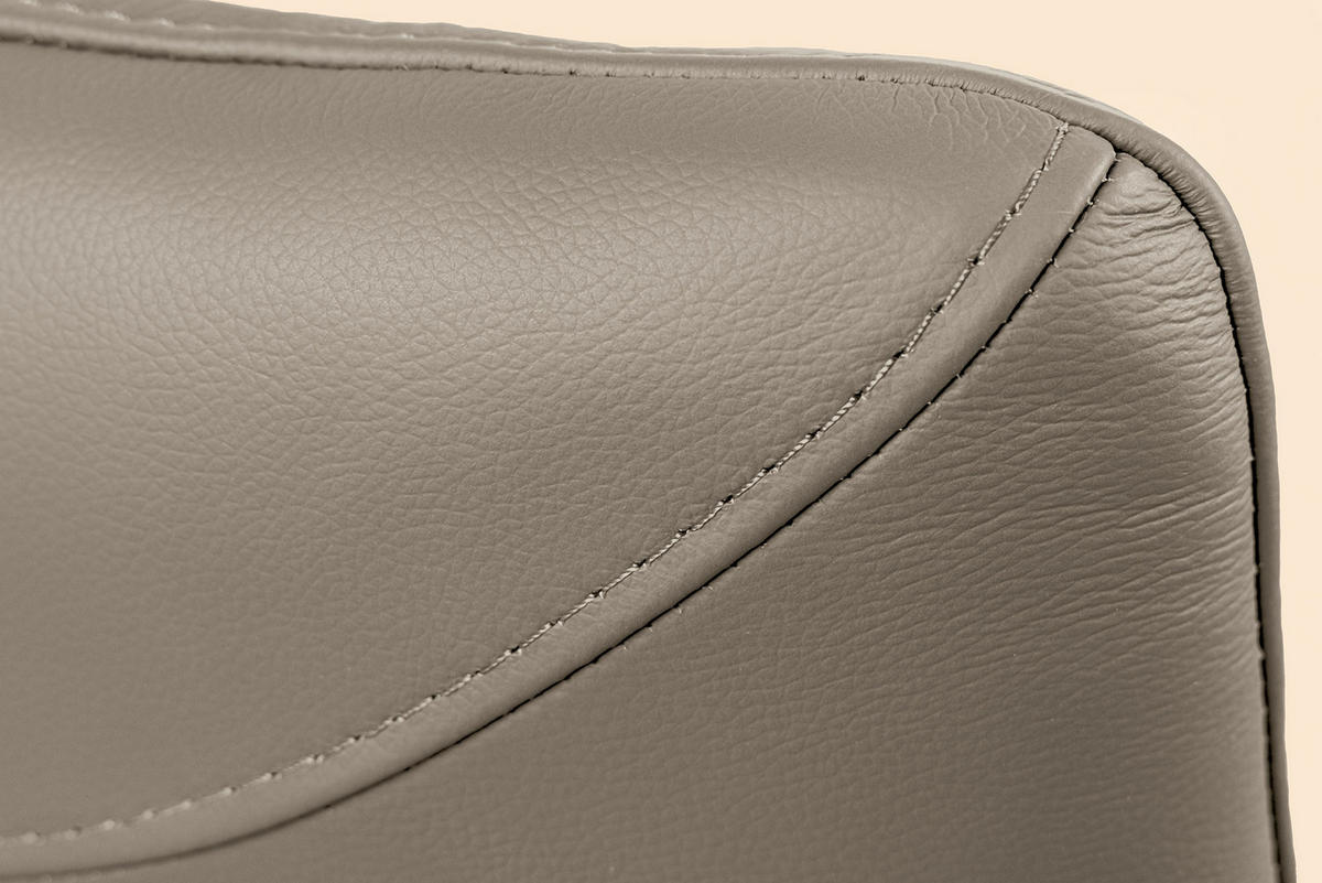 STUHL SIGNATUR Echtleder Taupe 85 cm - Taupe/Schwarz, Leder/Metall (64/85/65cm) - riess-ambiente