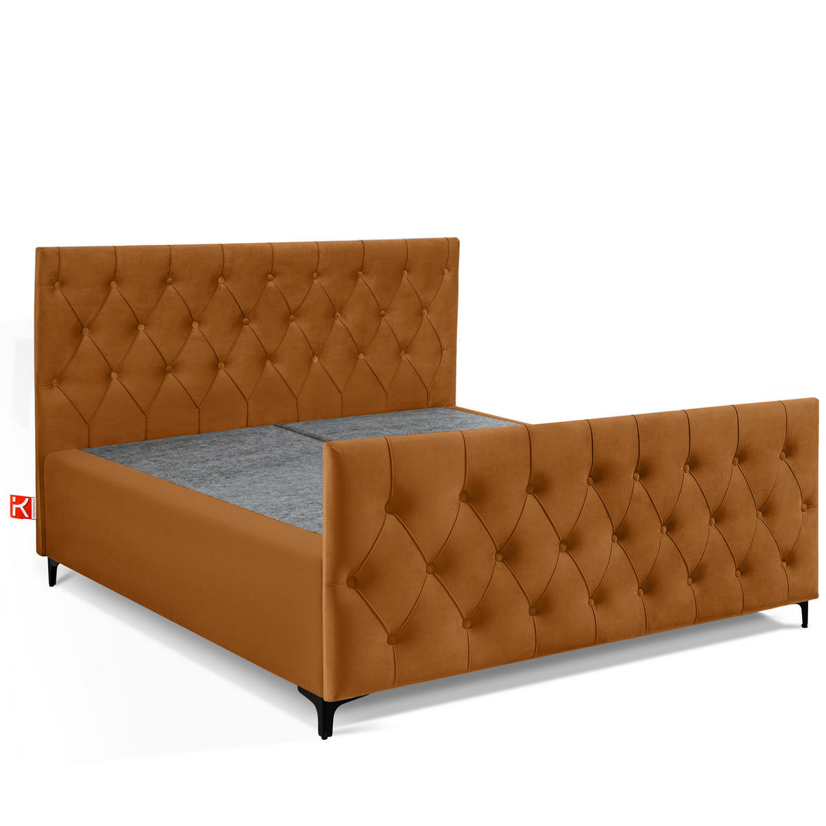 POLSTERBETT ARDEA, Rot - Rotbraun/Schwarz, Holz/Holzwerkstoff (160/200cm) - KONSIMO®